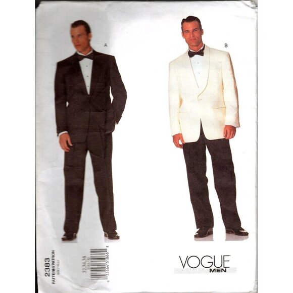 Vogue 2383 Mens 32 to 36 Tuxedo Jacket and Pants Vintage Uncut Sewing Pattern - Picture 1 of 2
